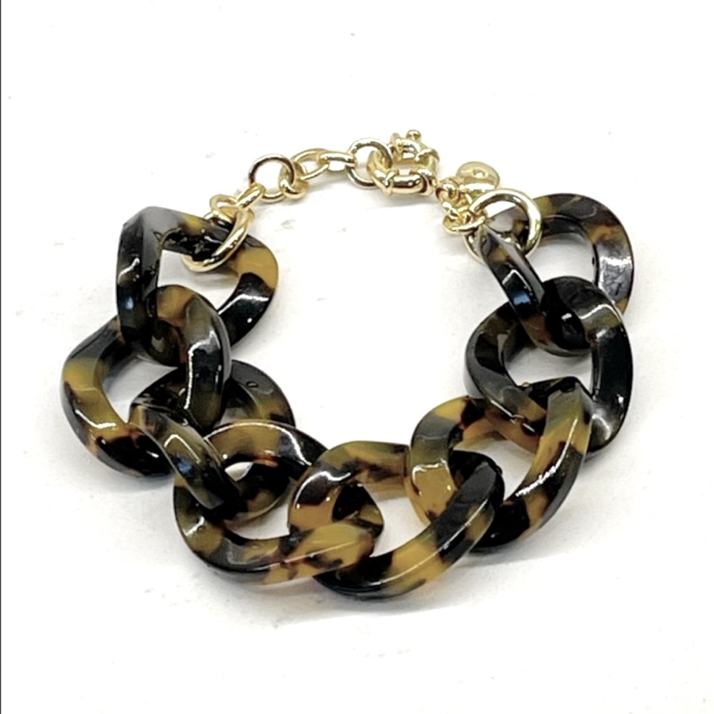 J. Crew Tortoiseshell Resin Link Bracelet